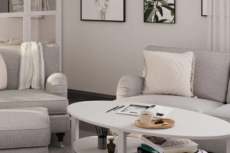 Howard Classic 2-sits Svängd Tygsoffa - Grå - Möbler - Soffa - Howardsoffor