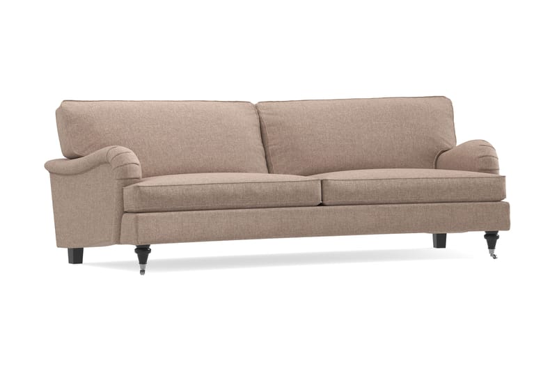 Howard Classic 3-sits Svängd Tygsoffa - Mörkbeige - Möbler - Soffa - Howardsoffor
