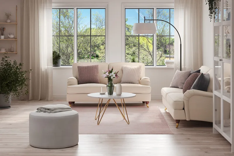 Howard Lyx 2-sits Tygsoffa - Beige - Möbler - Soffa - Howardsoffor