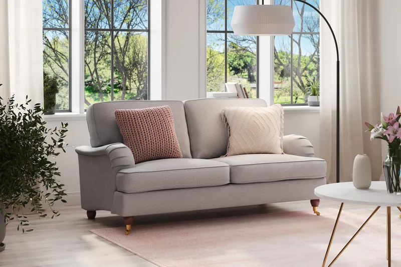 Howard Lyx 2-sits Tygsoffa - Ljusgrå - Möbler - Soffa - Howardsoffor