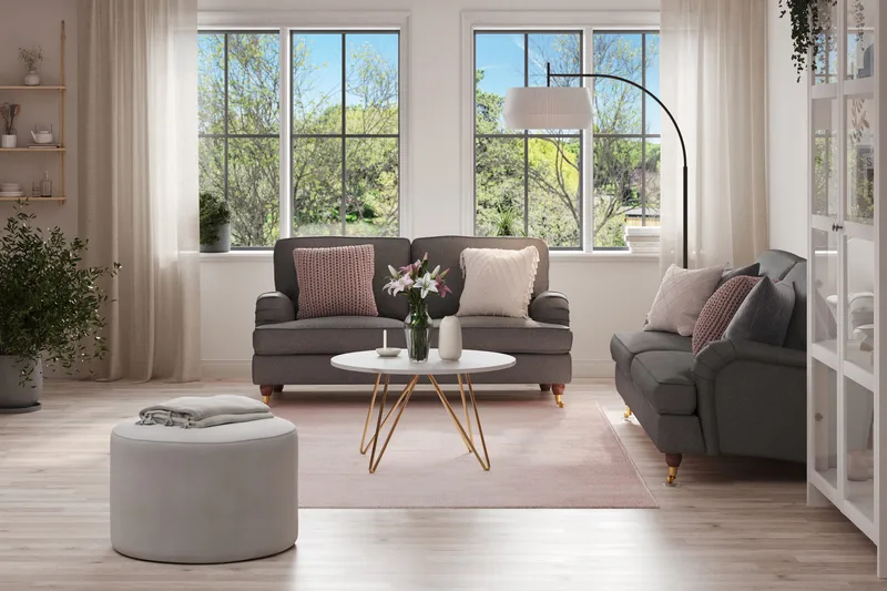 Howard Lyx 2-sits Tygsoffa - Mörkgrå - Möbler - Soffa - Howardsoffor