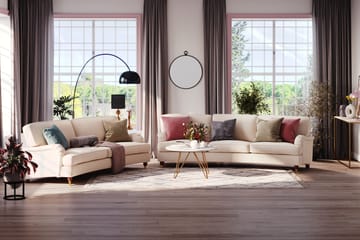 Howard Lyx 3-sits Svängd Manchestersoffa - Beige - Möbler - Soffa - Howardsoffor