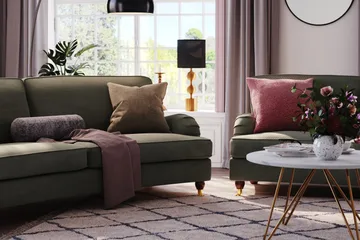 Howard Lyx 3-sits Svängd Manchestersoffa - Mörkgrön - Möbler - Soffa - Howardsoffor