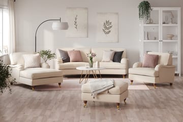 Howard Lyx 3-sits Svängd Tygsoffa - Beige - Möbler - Soffa - Howardsoffor