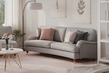 Howard Lyx 3-sits Svängd Tygsoffa - Ljusgrå - Möbler - Soffa - Howardsoffor