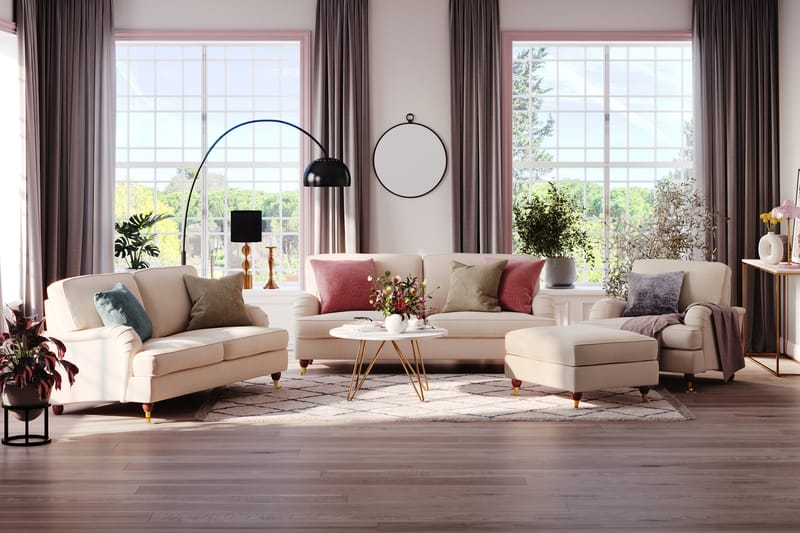 Howard Lyx 4-sits Manchestersoffa - Beige - Möbler - Soffa - Howardsoffor