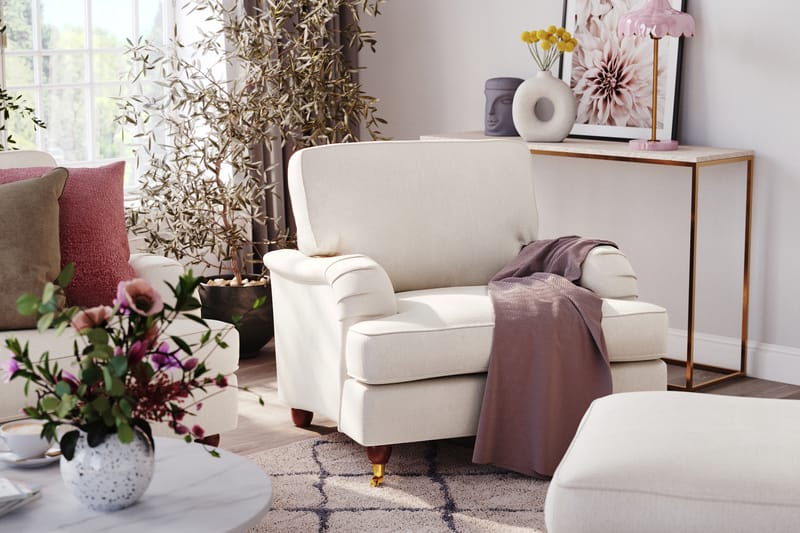 Howard Lyx 4-sits Sammetssoffa - Krämvit - Möbler - Soffa - Howardsoffor