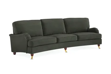 Howard Lyx 4-sits Svängd Manchestersoffa - Mörkgrön - Möbler - Soffa - Howardsoffor