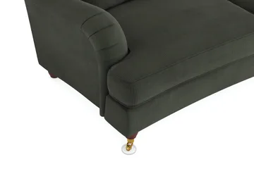 Howard Lyx 4-sits Svängd Manchestersoffa - Mörkgrön - Möbler - Soffa - Howardsoffor