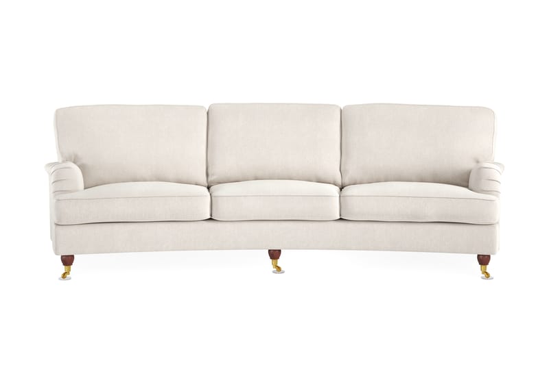 Howard Lyx 4-sits Svängd Sammetssoffa - Krämvit - Möbler - Soffa - Howardsoffor
