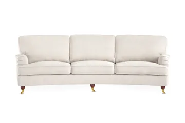 Howard Lyx 4-sits Svängd Sammetssoffa - Krämvit - Möbler - Soffa - Howardsoffor