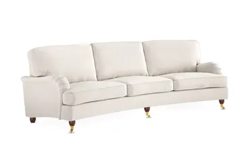 Howard Lyx 4-sits Svängd Sammetssoffa - Krämvit - Möbler - Soffa - Howardsoffor
