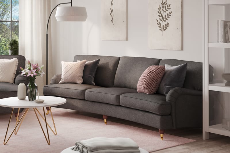 Howard Lyx 4-sits Svängd Tygsoffa - Mörkgrå - Möbler - Soffa - Howardsoffor