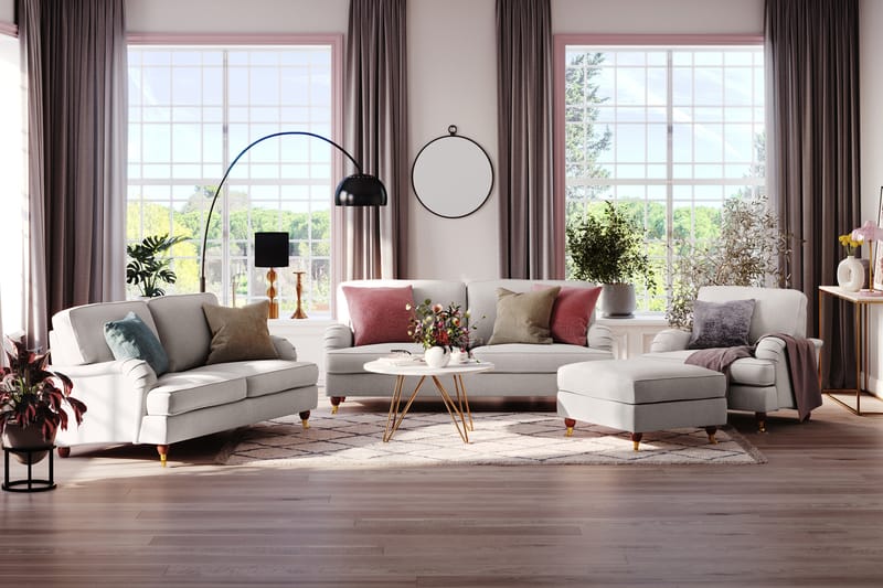Howard Lyx 4-sits Tygsoffa - Ljusgrå - Möbler - Soffa - Howardsoffor