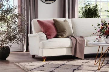 Howard Lyx 6-sits Högervänd L-formad Hörnsoffa i Bouclé - Vit - Möbler - Soffa - Howardsoffor