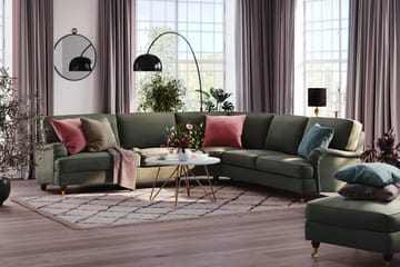 Howard Lyx 6-sits Högervänd L-formad Hörnsoffa i Manchester - Mörkgrön - Möbler - Soffa - Howardsoffor