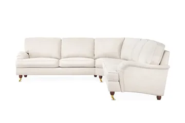 Howard Lyx 6-sits Högervänd L-formad Hörnsoffa i Sammet - Krämvit - Möbler - Soffa - Howardsoffor