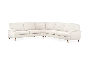 Howard Lyx 6-sits Högervänd L-formad Hörnsoffa i Sammet - Krämvit - Möbler - Soffa - Howardsoffor