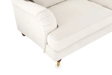 Howard Lyx 6-sits Högervänd L-formad Hörnsoffa i Sammet - Krämvit - Möbler - Soffa - Howardsoffor