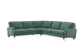 Howard Lyx 6-sits Högervänd L-formad Hörnsoffa i Sammet - Mörkgrön - Möbler - Soffa - Howardsoffor