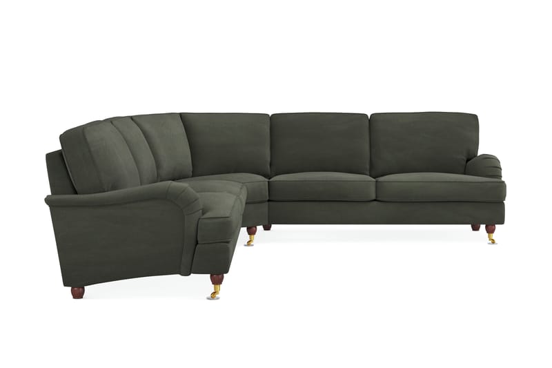 Howard Lyx 6-sits Vänstervänd L-formad Hörnsoffa i Manchester - Mörkgrön - Möbler - Soffa - Howardsoffor