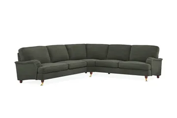 Howard Lyx 6-sits Vänstervänd L-formad Hörnsoffa i Manchester - Mörkgrön - Möbler - Soffa - Howardsoffor