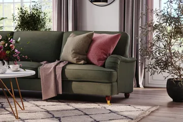 Howard Lyx 6-sits Vänstervänd L-formad Hörnsoffa i Manchester - Mörkgrön - Möbler - Soffa - Howardsoffor