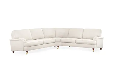 Howard Lyx 6-sits Vänstervänd L-formad Hörnsoffa i Sammet - Krämvit - Möbler - Soffa - Howardsoffor