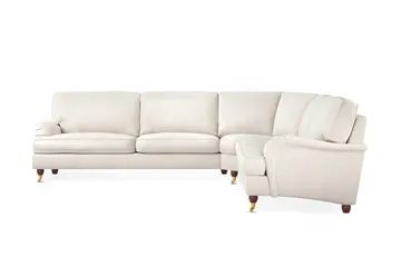 Howard Lyx 6-sits Vänstervänd L-formad Hörnsoffa i Sammet - Krämvit - Möbler - Soffa - Howardsoffor