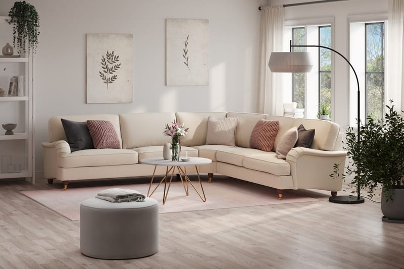 Howard Lyx 6-sits Vänstervänd L-formad Hörnsoffa i Tyg - Beige - Möbler - Soffa - Howardsoffor