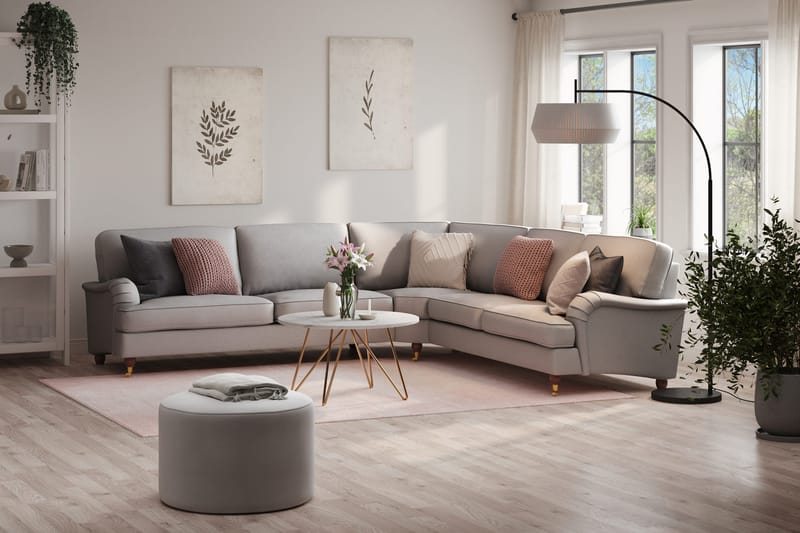 Howard Lyx 6-sits Vänstervänd L-formad Hörnsoffa i Tyg - Ljusgrå - Möbler - Soffa - Howardsoffor