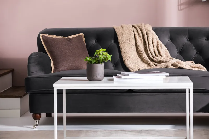 Howard Riviera 2-sits Sammetssoffa - Mörkgrå - Möbler - Soffa - Howardsoffor