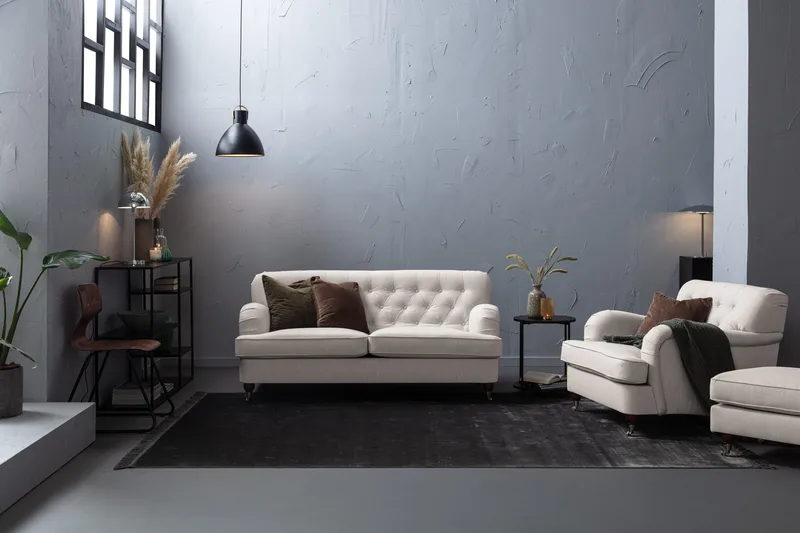 Howard Riviera 2-sits Tygsoffa - Ljusgrå - Möbler - Soffa - Howardsoffor