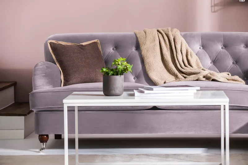 Howard Riviera 3-sits Sammetssoffa - Lila - Möbler - Soffa - Howardsoffor