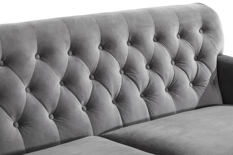 Howard Riviera 3-sits Sammetssoffa - Ljusgrå - Möbler - Soffa - Howardsoffor