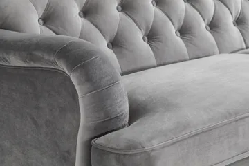 Howard Riviera 3-sits Sammetssoffa - Ljusgrå - Möbler - Soffa - Howardsoffor