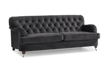 Howard Riviera 3-sits Sammetssoffa - Mörkgrå - Möbler - Soffa - Howardsoffor