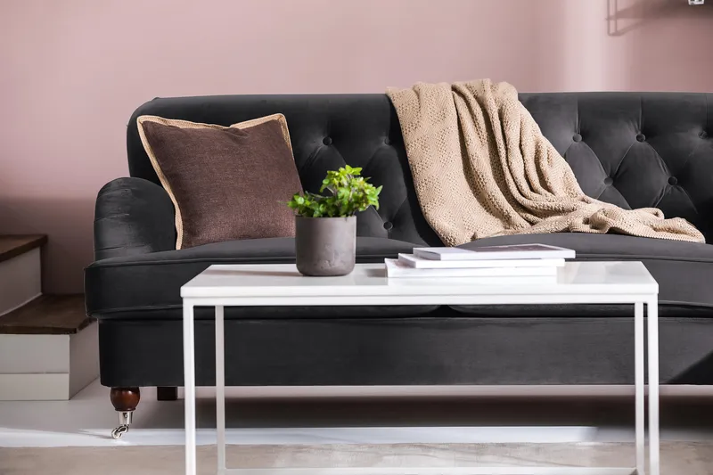 Howard Riviera 3-sits Sammetssoffa - Mörkgrå - Möbler - Soffa - Howardsoffor