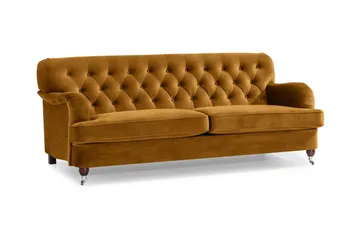 Howard Riviera 3-sits Sammetssoffa - Mörkgul - Möbler - Soffa - Howardsoffor