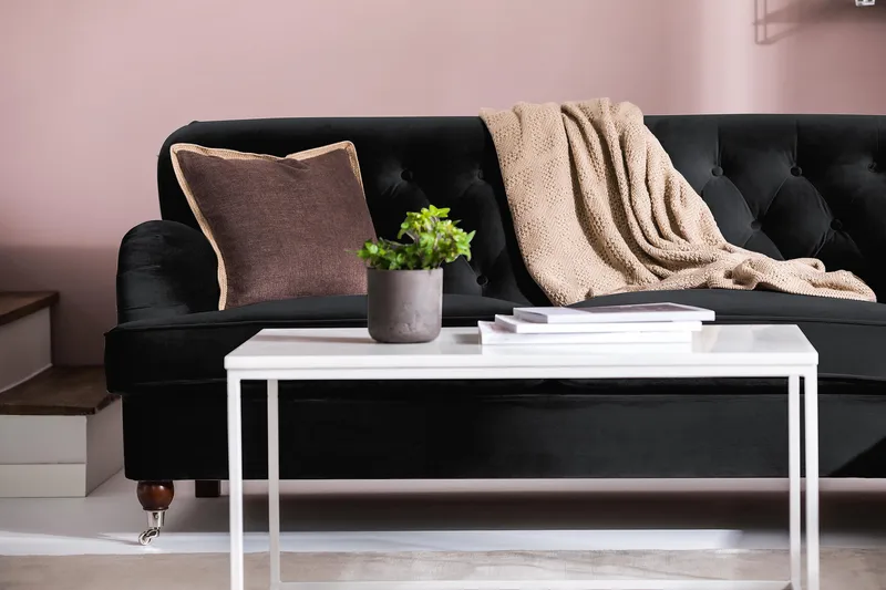 Howard Riviera 3-sits Sammetssoffa - Svart - Möbler - Soffa - Howardsoffor