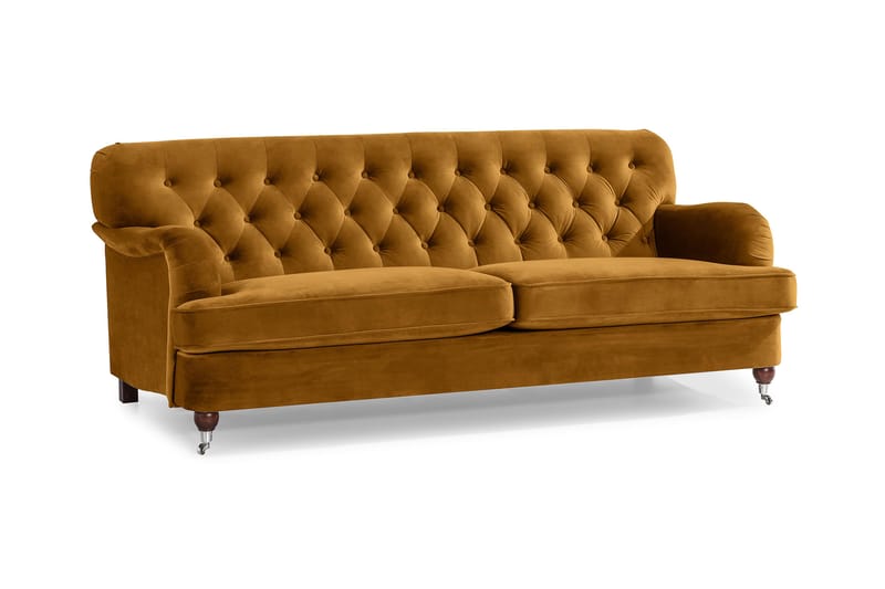 Howard Riviera 3-sits Soffa Sammet - Amber - Howardsoffor - Sammetssoffa - 3 sits soffa