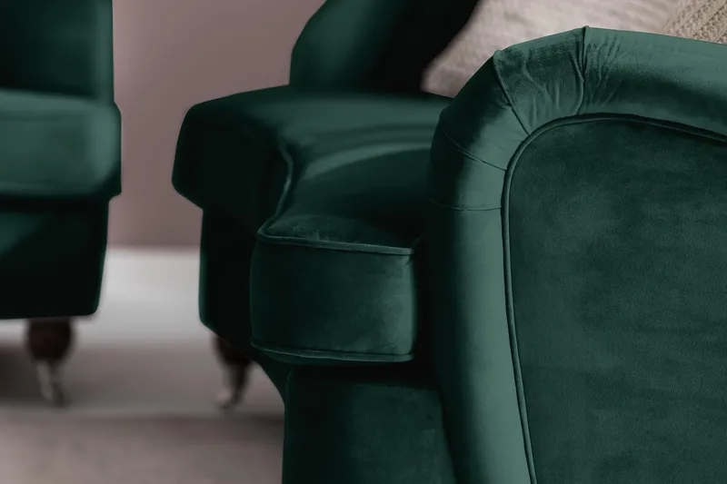 Howard Riviera 3-sits Svängd Sammetssoffa - Grön - Möbler - Soffa - Howardsoffor