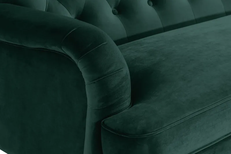 Howard Riviera 3-sits Svängd Sammetssoffa - Grön - Möbler - Soffa - Howardsoffor