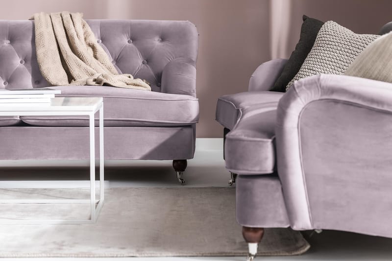 Howard Riviera 3-sits Svängd Sammetssoffa - Lila - Möbler - Soffa - Howardsoffor