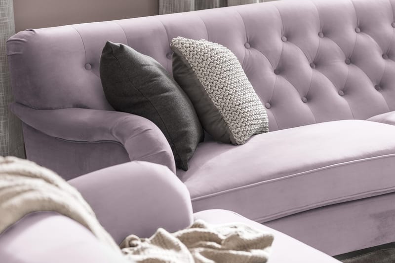 Howard Riviera 3-sits Svängd Sammetssoffa - Lila - Möbler - Soffa - Howardsoffor