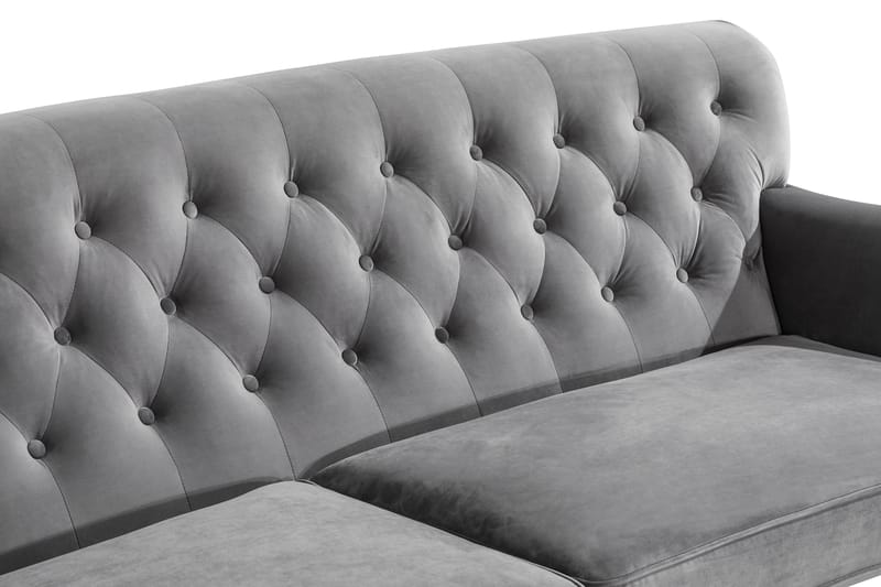 Howard Riviera 3-sits Svängd Sammetssoffa - Ljusgrå - Möbler - Soffa - Howardsoffor