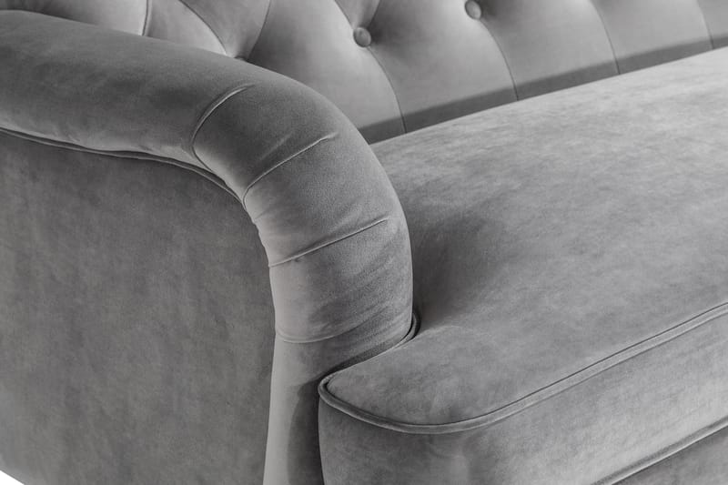 Howard Riviera 3-sits Svängd Sammetssoffa - Ljusgrå - Möbler - Soffa - Howardsoffor