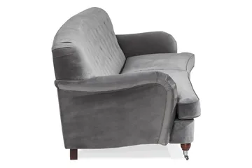 Howard Riviera 3-sits Svängd Sammetssoffa - Ljusgrå - Möbler - Soffa - Howardsoffor