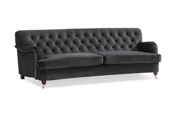 Howard Riviera 3-sits Svängd Sammetssoffa - Mörkgrå - Möbler - Soffa - Howardsoffor