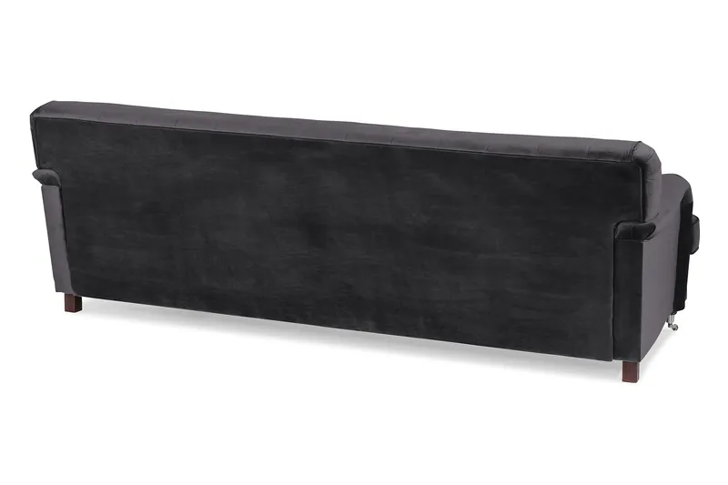 Howard Riviera 3-sits Svängd Sammetssoffa - Mörkgrå - Möbler - Soffa - Howardsoffor